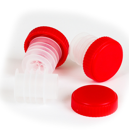 Slow-flow, droppkork med lock, 21 mm, röd, 12-pack Slow-flow, droppkork med lock, 21 mm, röd, 12-pack