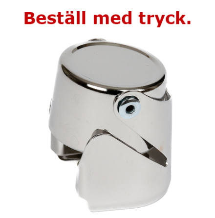 Champagneförslutare i metall med tryck Champagneförslutare i metall med tryck
