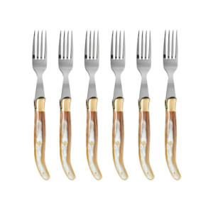 Gaffel, ljus horn, 6 st, Claude Dozorme Laguiole